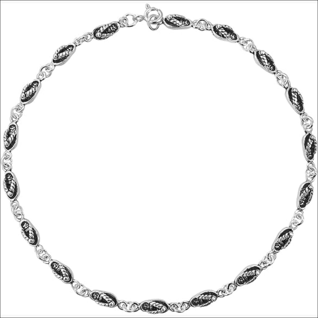 Sterling Silver Flip Flop Anklet Link Chain Beach Jewelry
